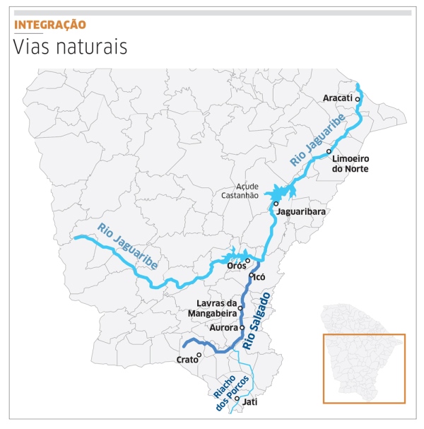 Águas da transposição vão passar pelo poluído Rio Salgado